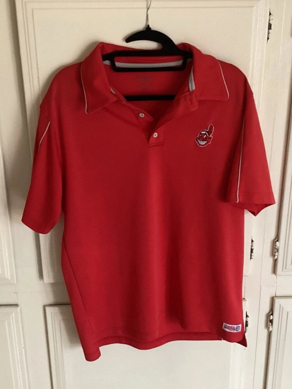 VTG Cleveland Indians Stitches Red Polo Chief Wahoo Men’s Medium